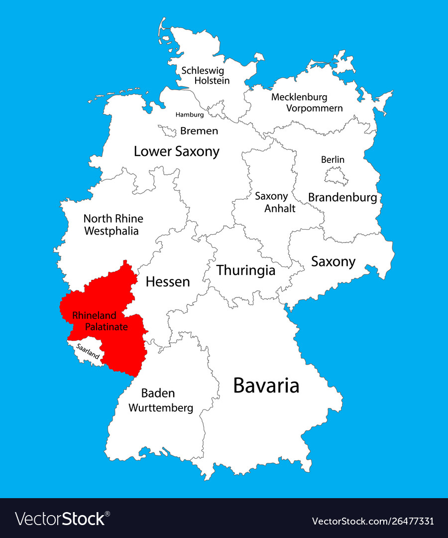 Rhineland Palatinate Germany Map Elyssa Mirabella   Rhineland Palatinate State Map Germany Province Vector 26477331 