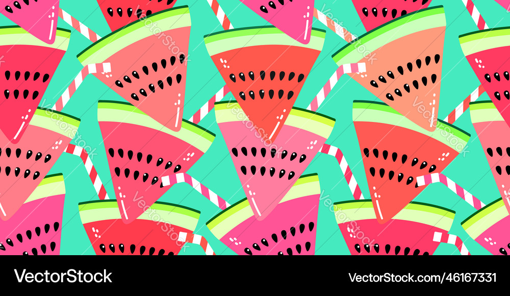 Seamless pattern with watermelon slices Royalty Free Vector