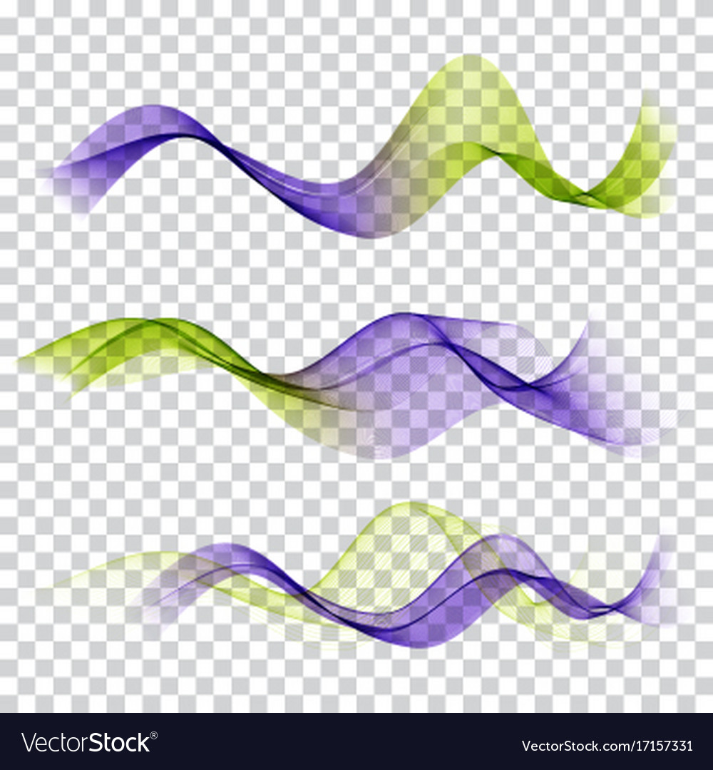 Set abstract blue and green waves Royalty Free Vector Image