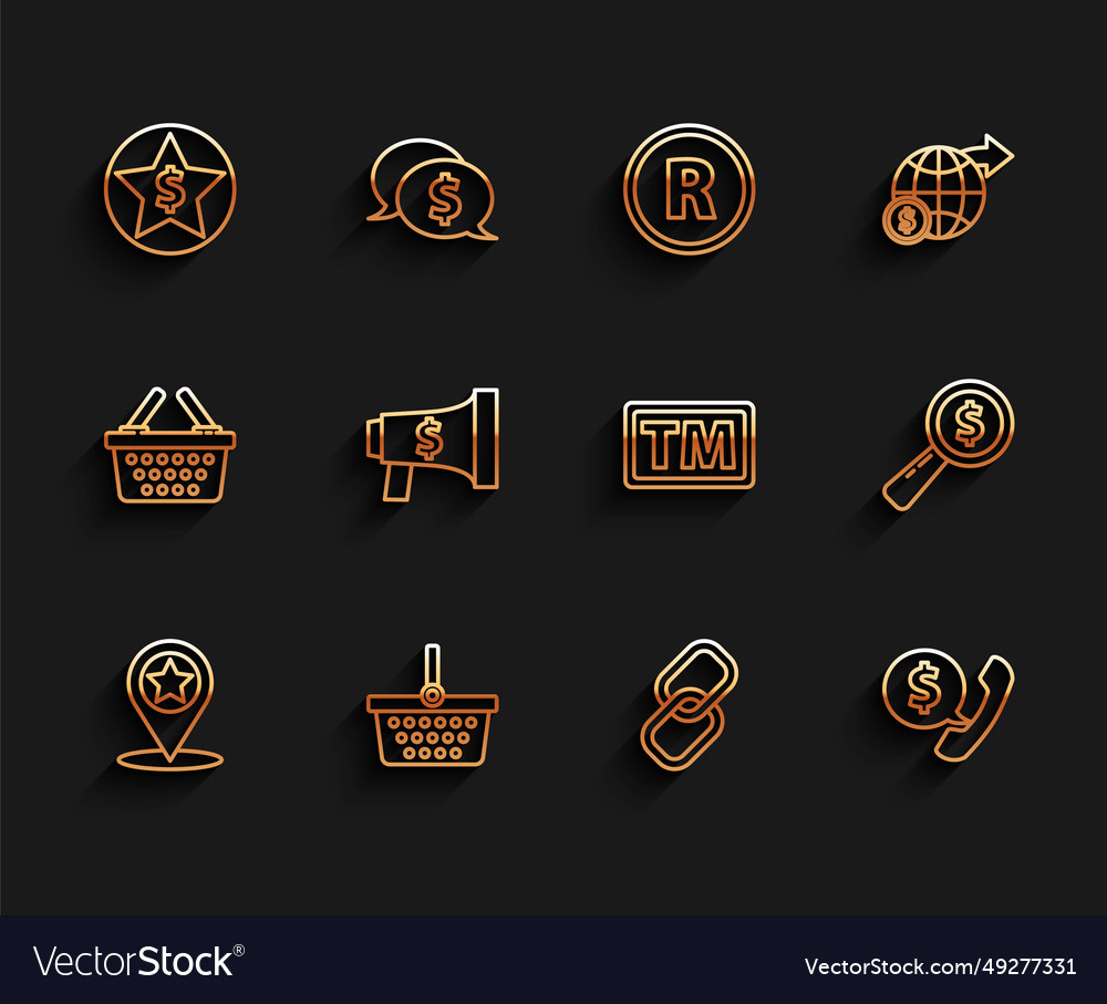 Set Line Map Pointer mit Stern Einkaufskorb vector image Set Line Map Pointer mit Stern Einkaufskorb