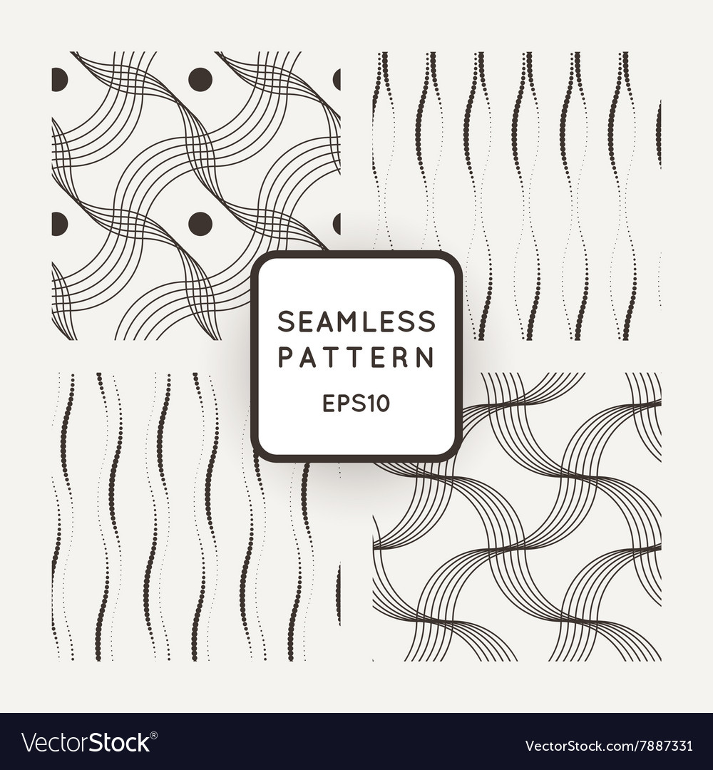 Set of seamless pattern wavy lines
