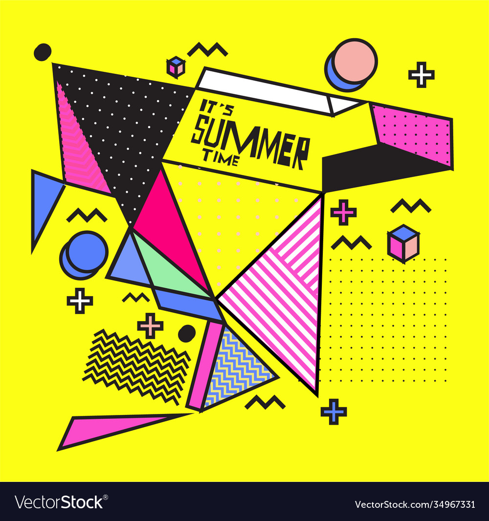 Triangle geometric forms for summer design event vector image Triangle geometric forms for summer design event