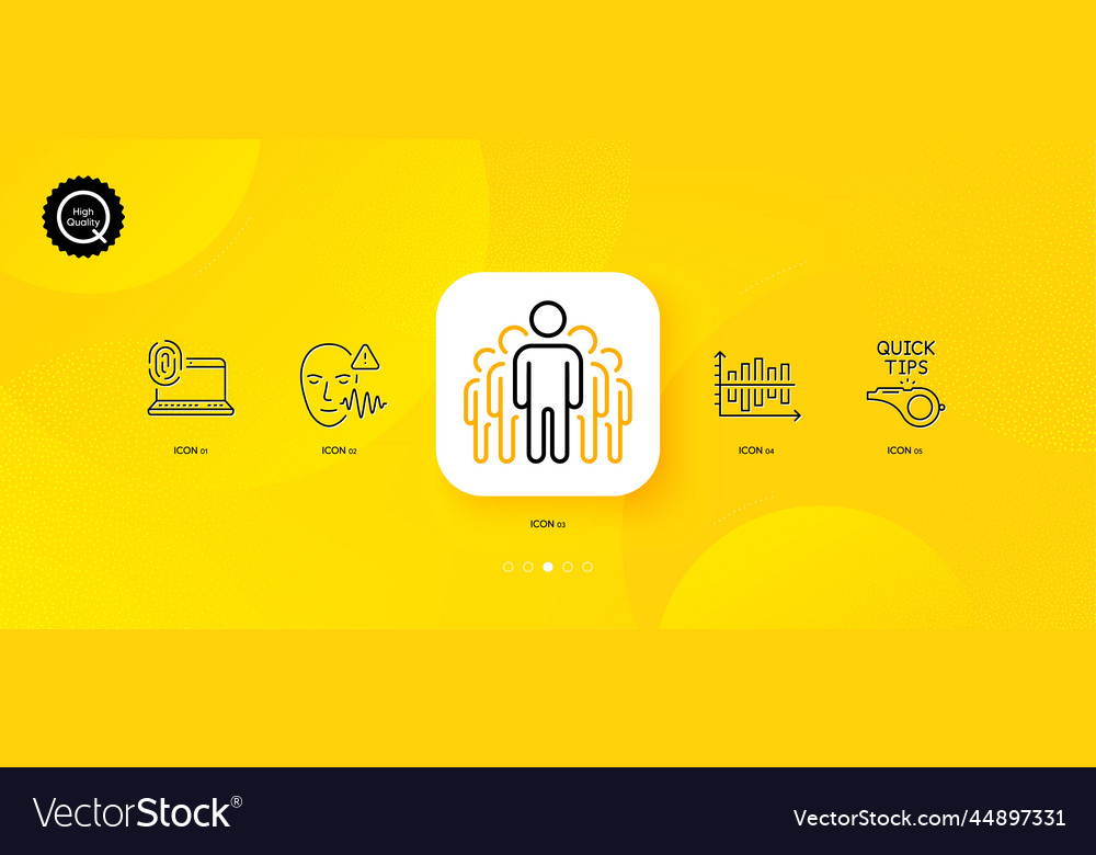 Tutorials group and voice wave minimal line icons vector image Tutorials group and voice wave minimal line icons