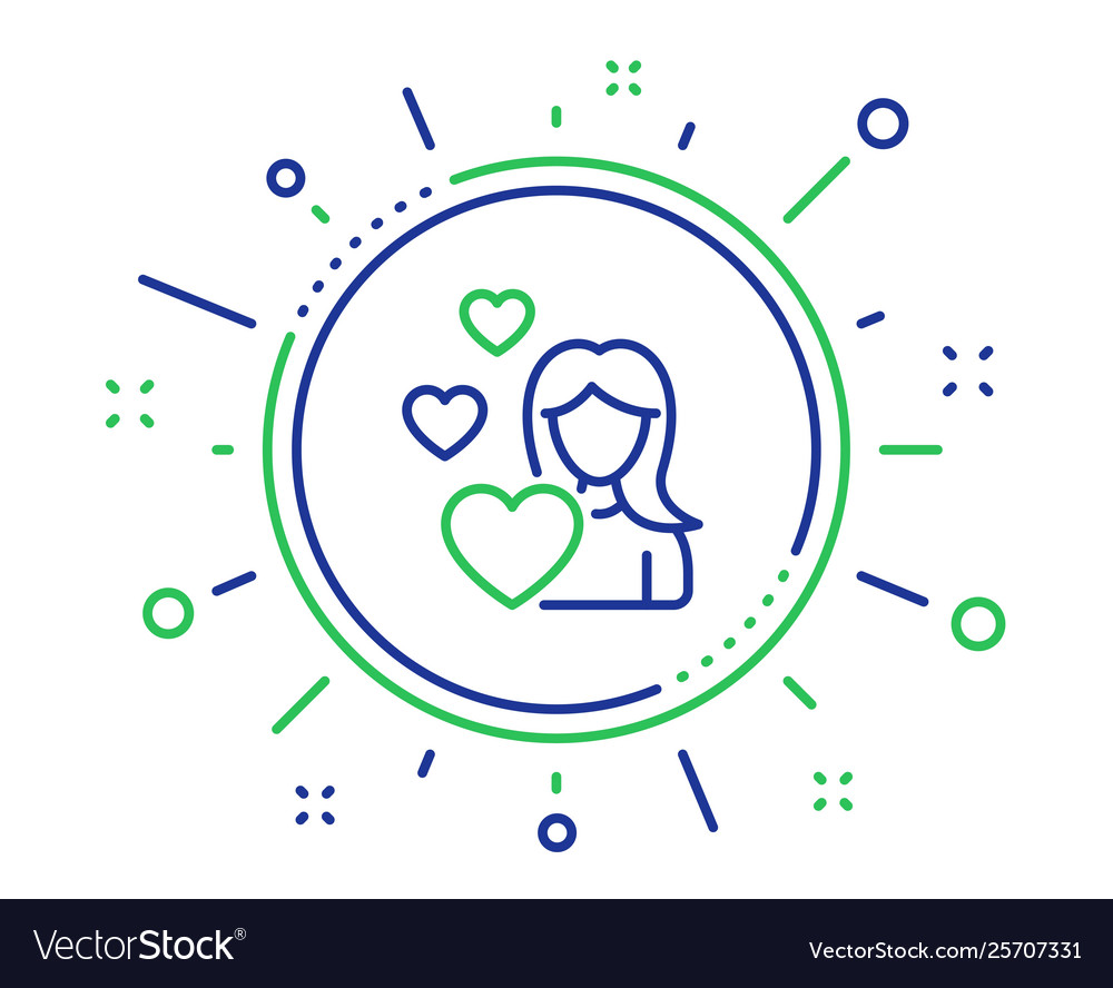 Woman in love line icon heart sign