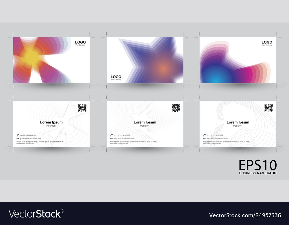 Abstract colorful namecard template background vector image Abstract colorful namecard template background