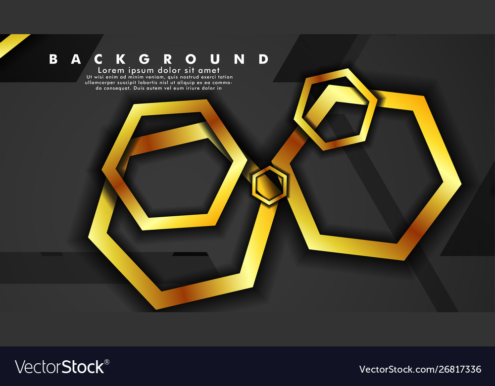 Background design that overlaps with hexagon gold vector image Background design that overlaps with hexagon gold