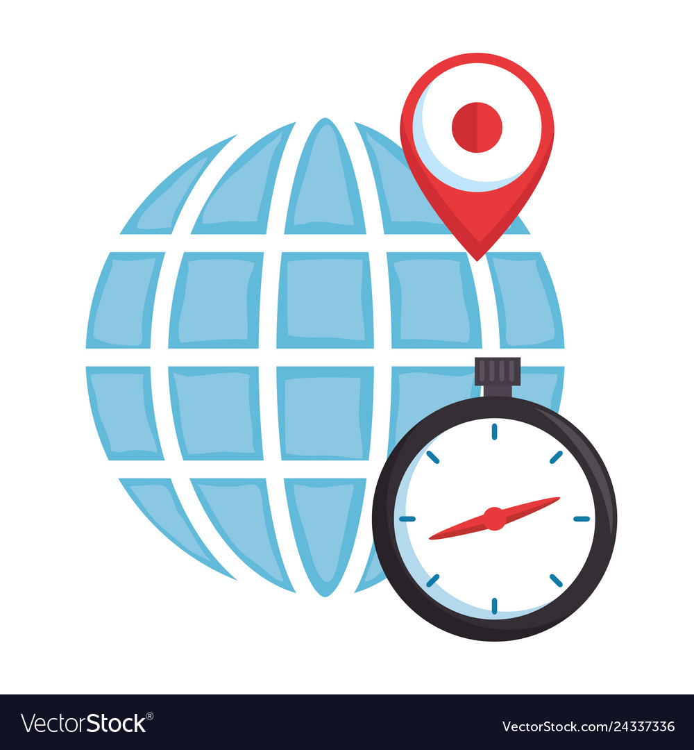 Chronometer timer with planet vector image Chronometer timer with planet