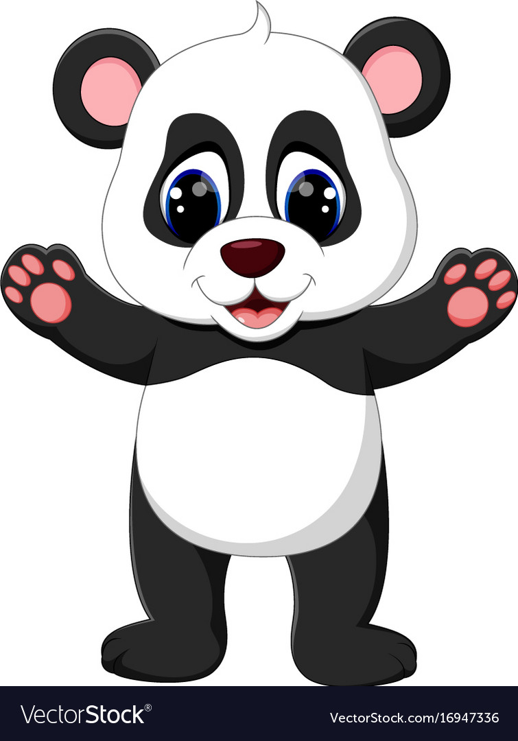 Download Cute baby panda cartoon Royalty Free Vector Image