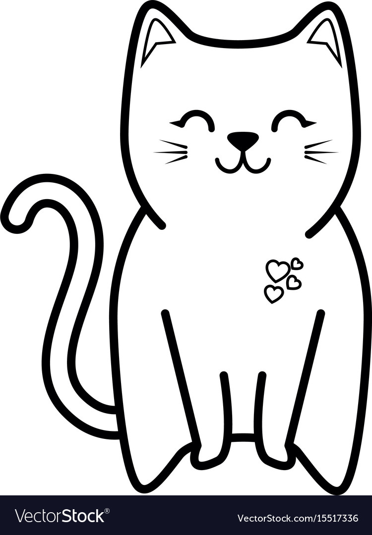 Cat the white color icon Royalty Free Vector Image