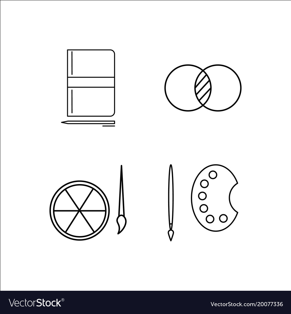 Design and studio simple linear icon setsimple