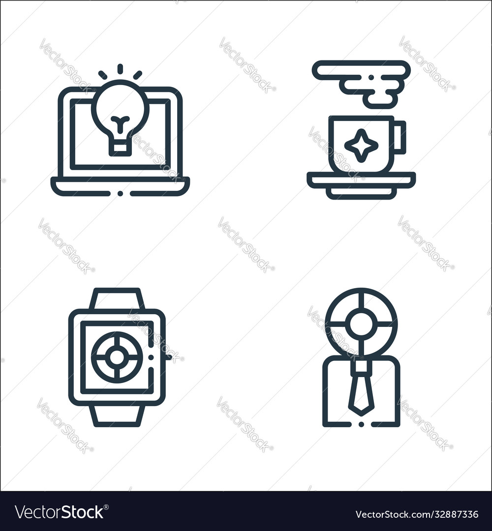 Design thinking line icons linear set quality vector image Design thinking line icons linear set quality