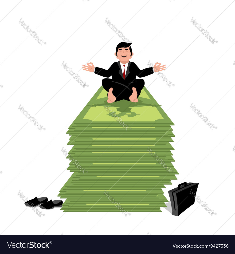 Financial yoga business meditation businessman