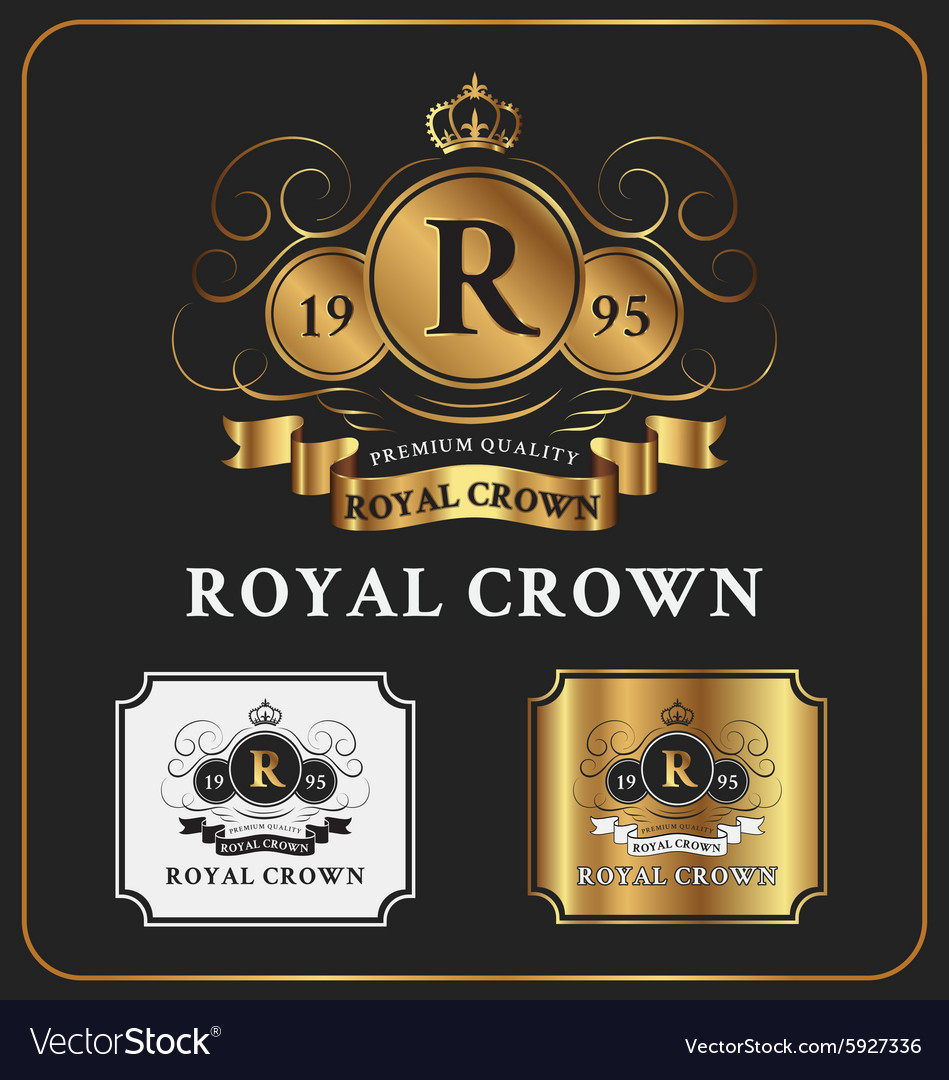 heraldic crest logo template design royalty free vector