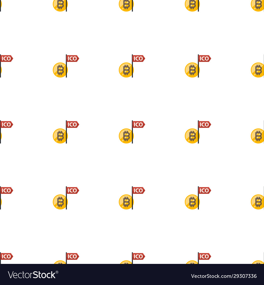 Initial coin offering icon pattern seamless