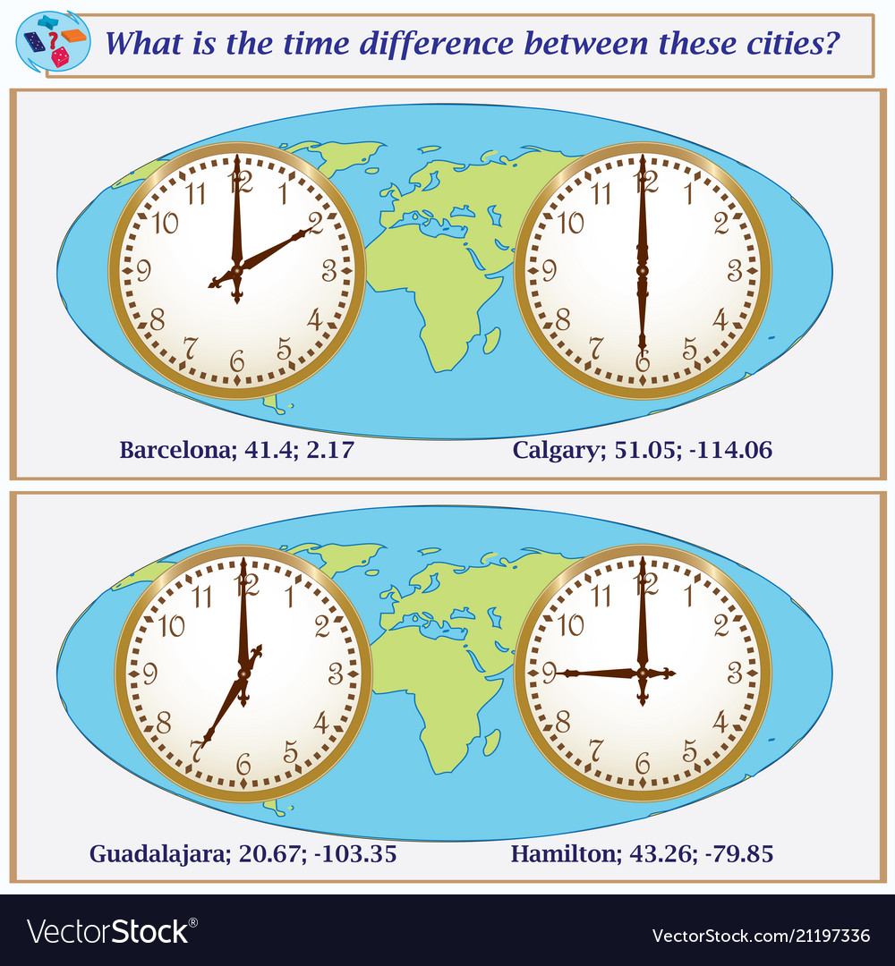 Logical task what is the time difference between Vector Image Logical task what is the time difference between