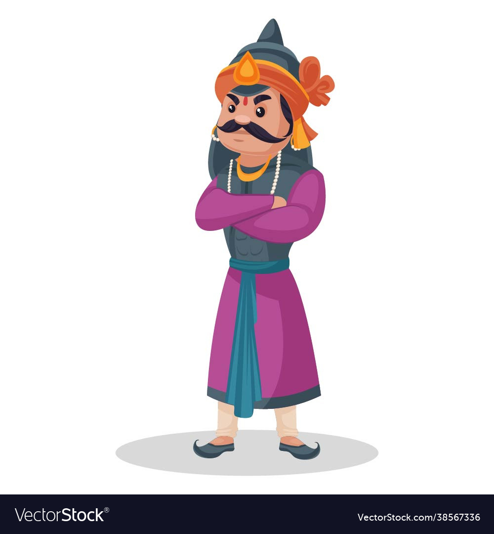 Maharana pratap cartoon character Royalty Free Vector Image