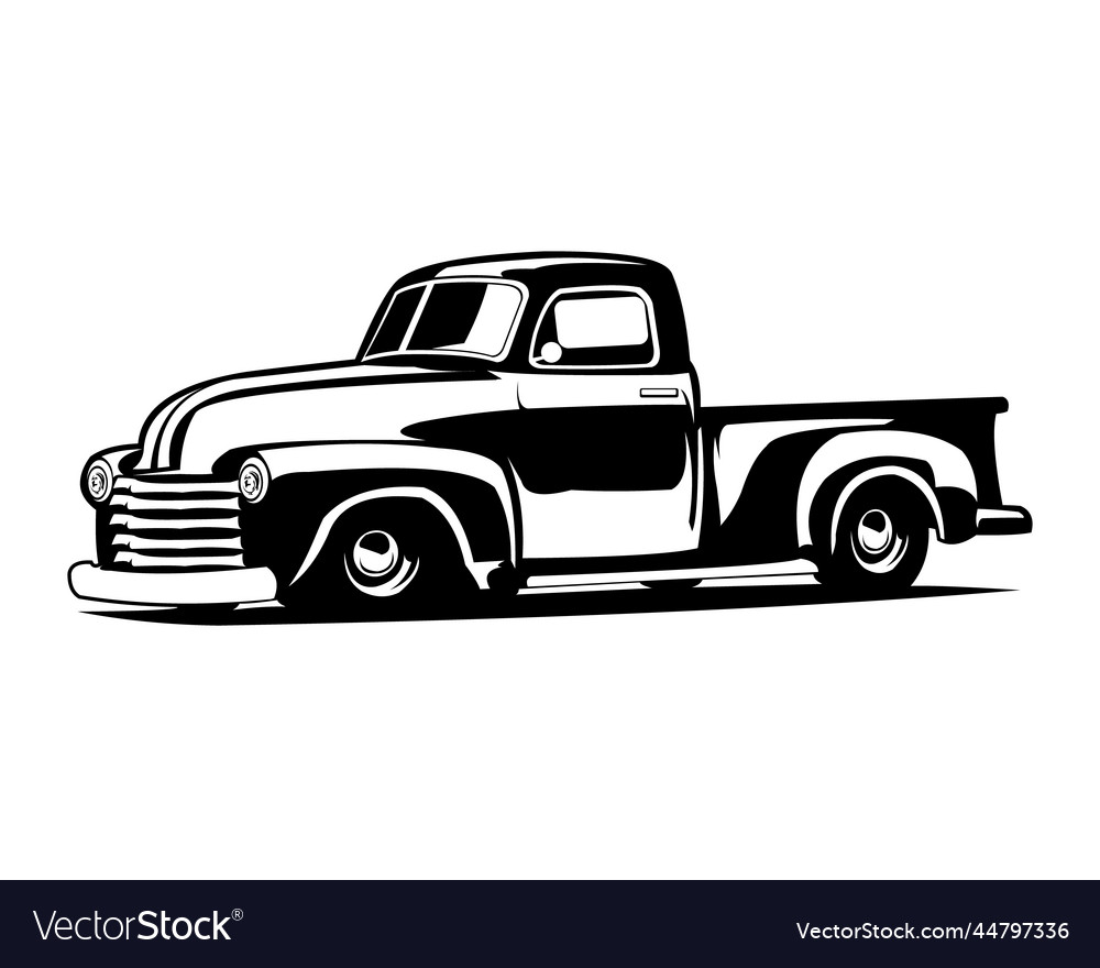 Old american truck logo Royalty Free Vector Image