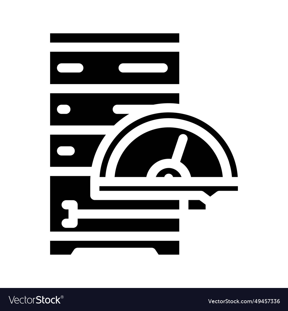 Performance tuning database glyph icon vector image Performance tuning database glyph icon