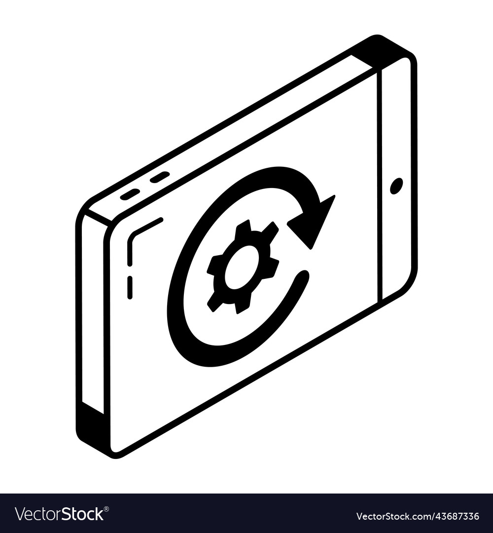 Ready to use linear icon of backup process