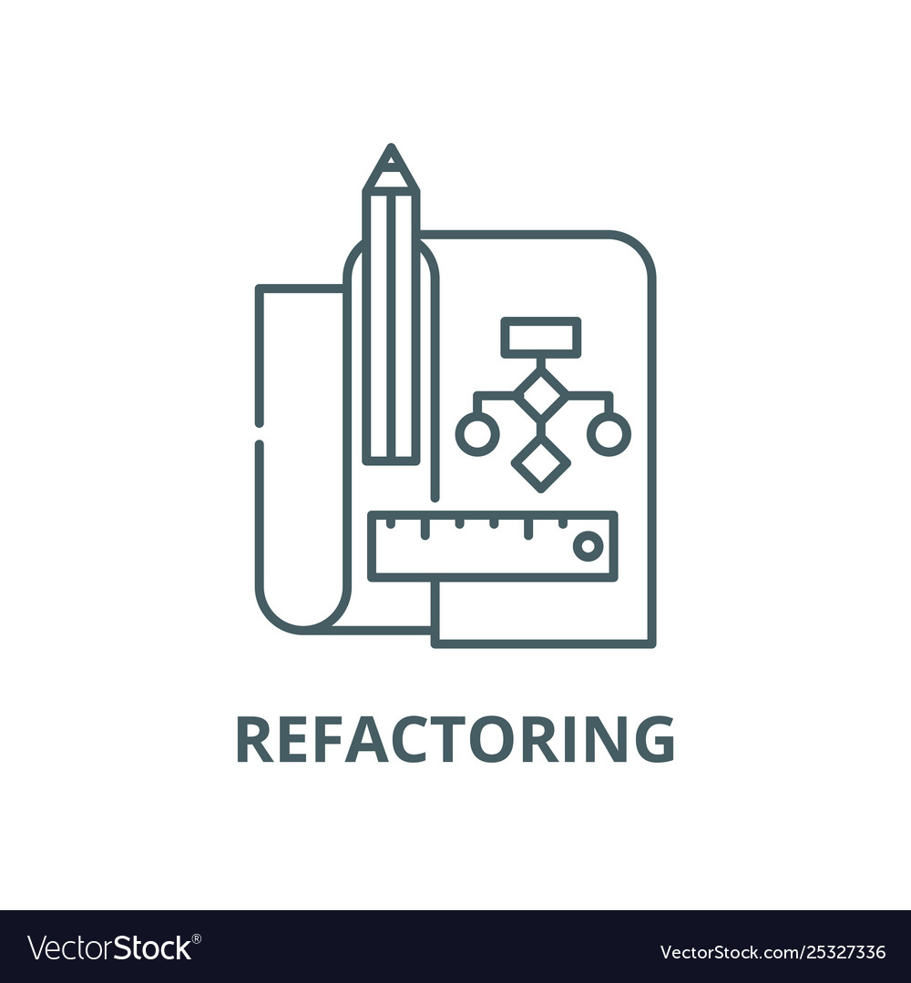 Refactoring line icon linear concept vector image Refactoring line icon linear concept