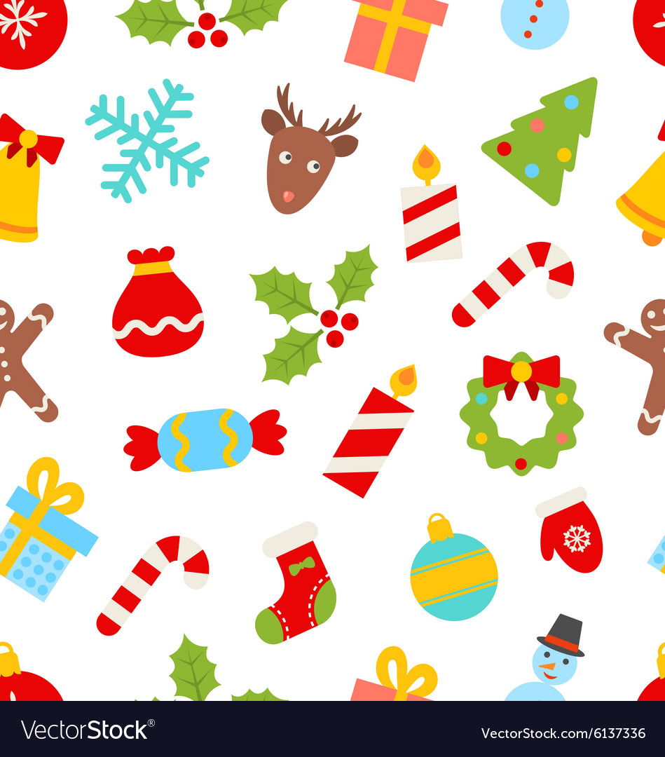 Seamless pattern with christmas traditional
