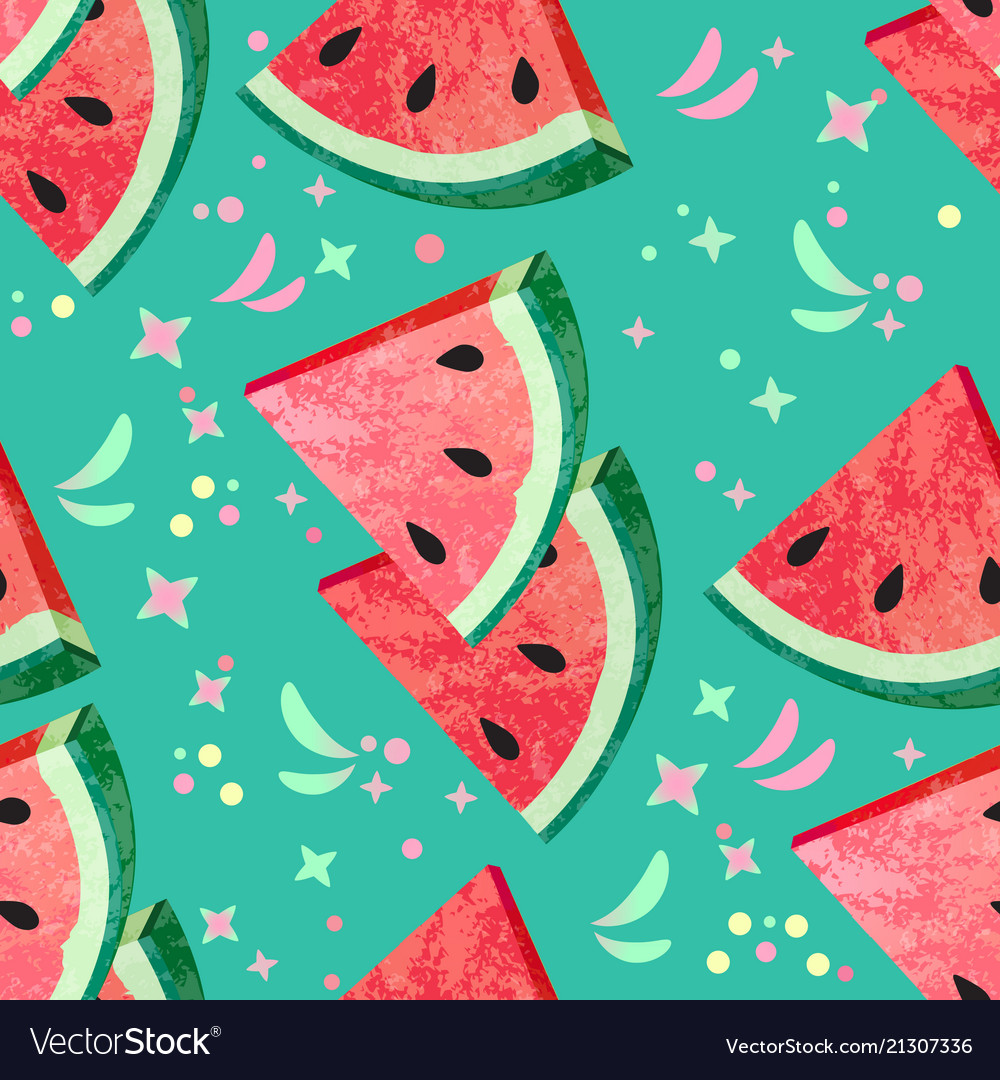 Seamless pattern with slice of watermelon vector image Seamless pattern with slice of watermelon