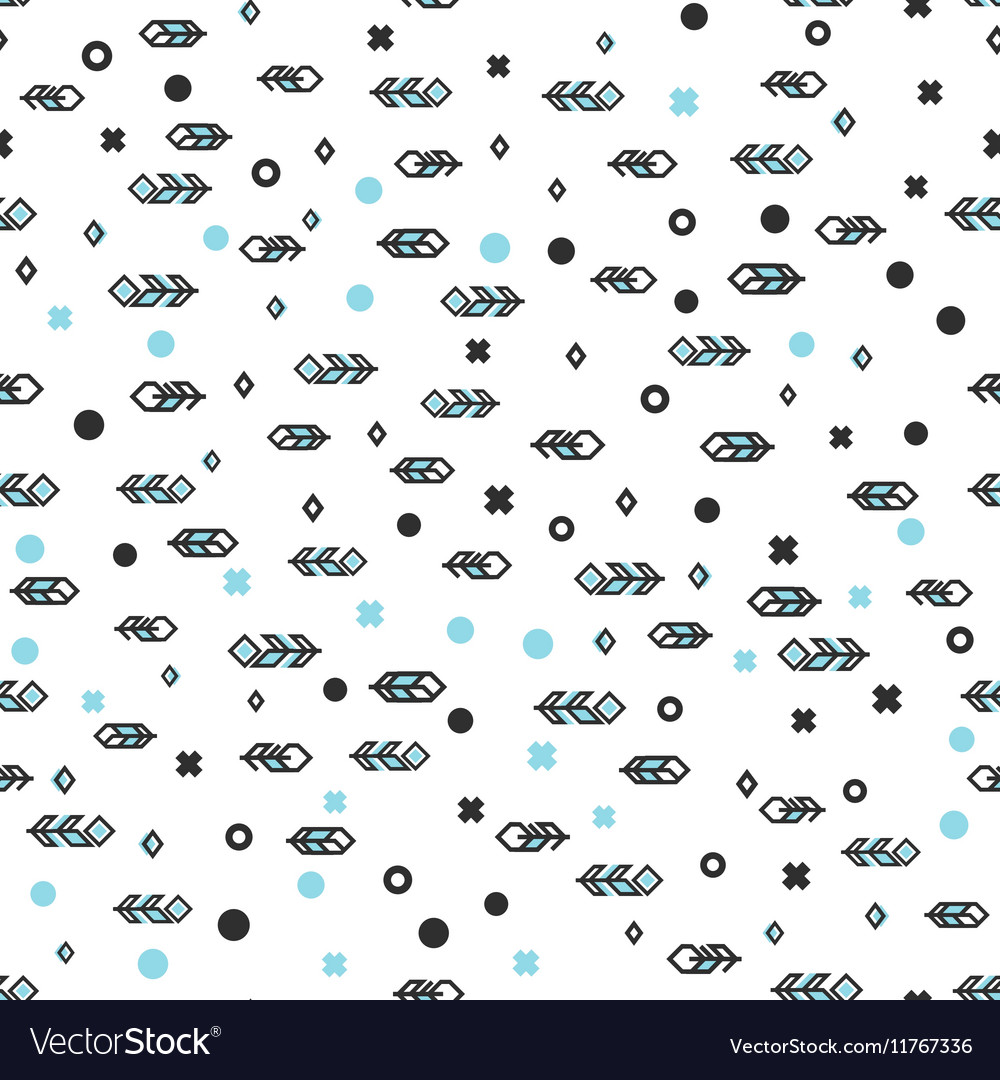 Seamless pattern with stylized feathers modern
