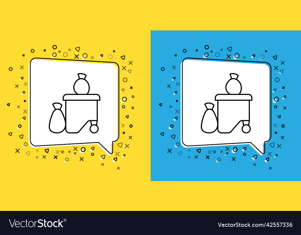 Set line dumpsters being full with garbage icon vector image Set line dumpsters being full with garbage icon