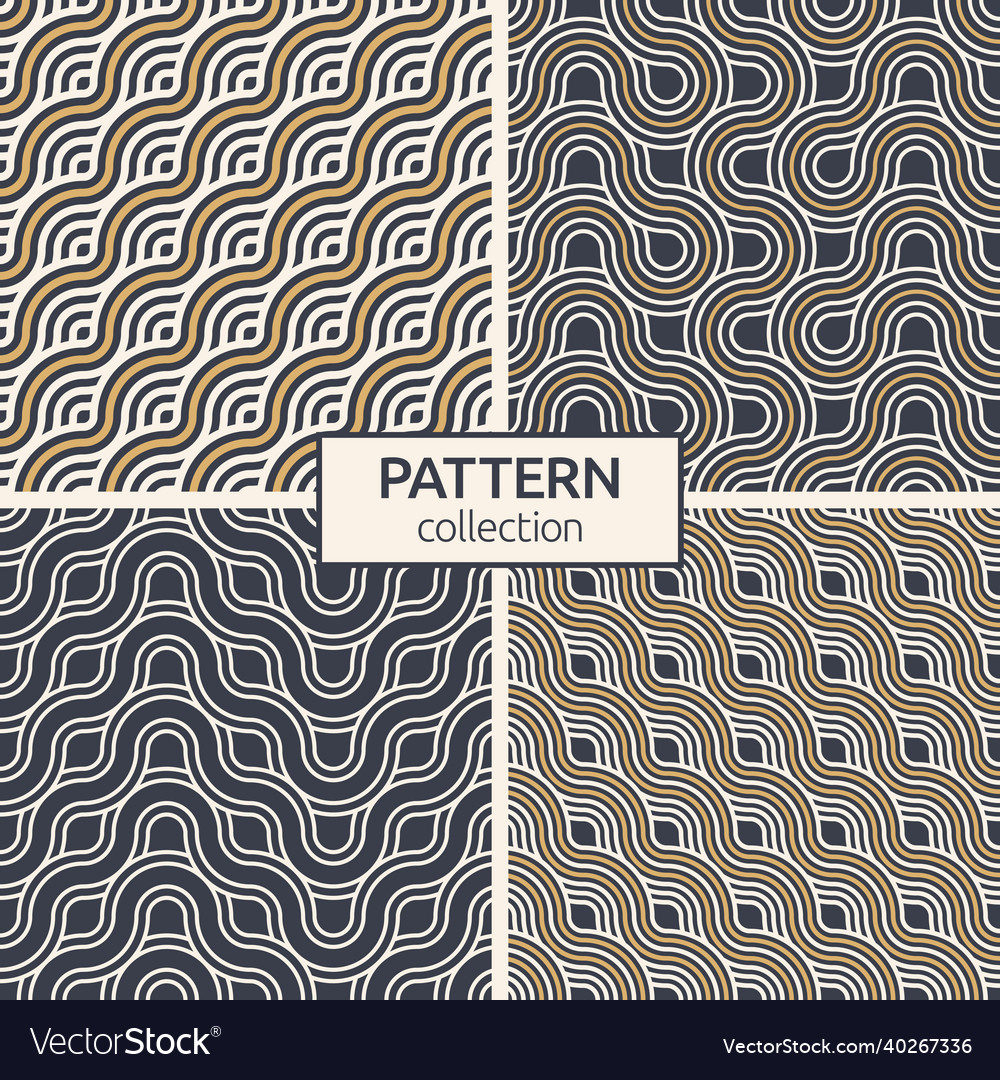 Set of four abstract seamless patterns