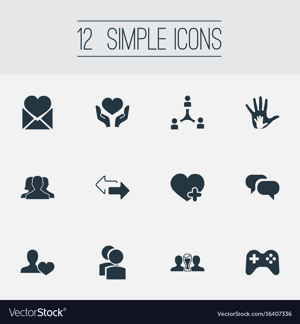 Set of simple fellows icons