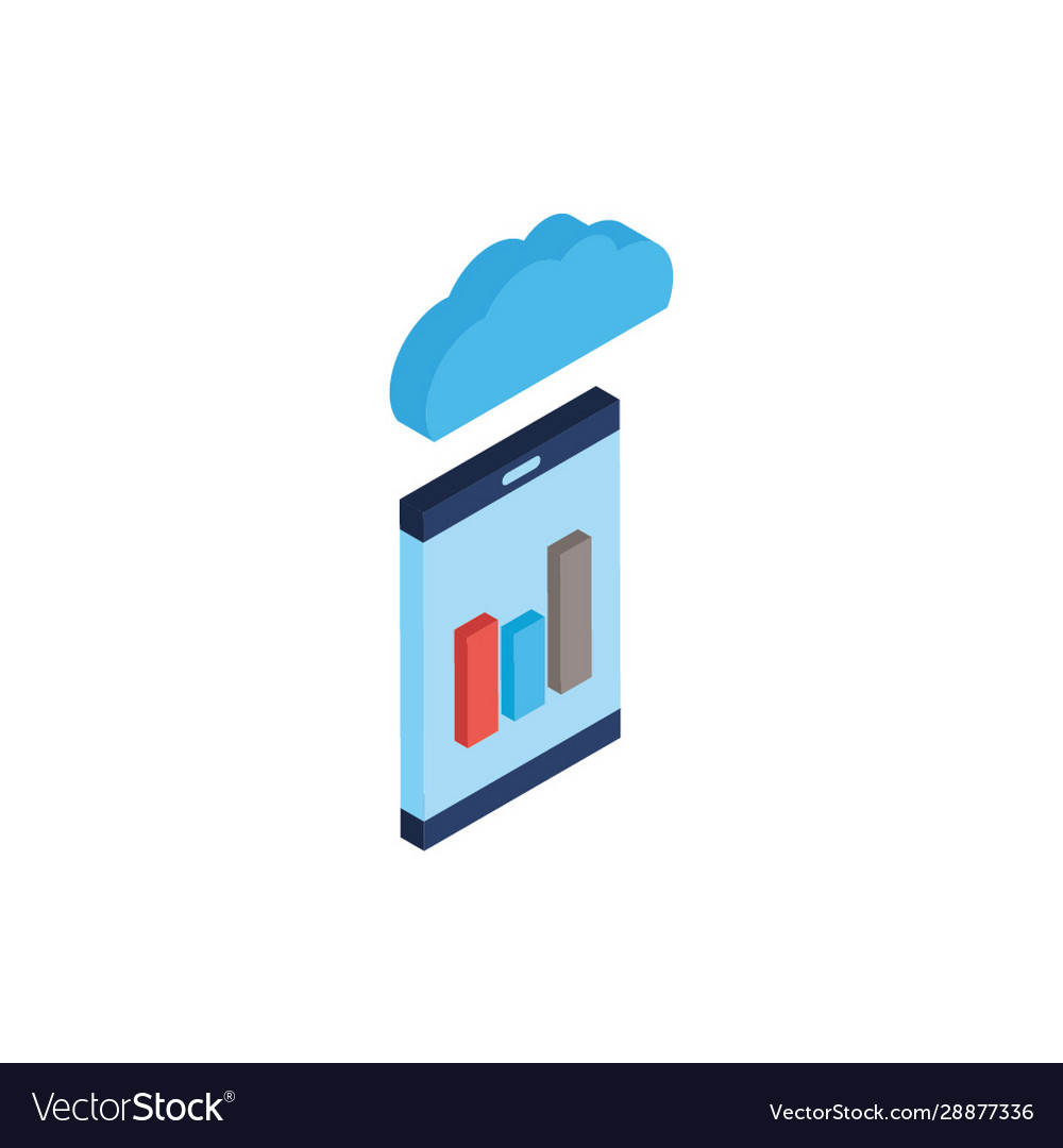Smartphone with cloud computing icon