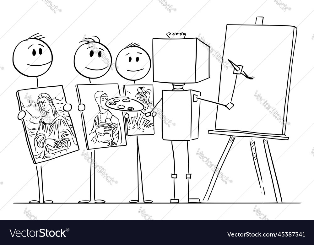 Artificial intelligence robot artist generating