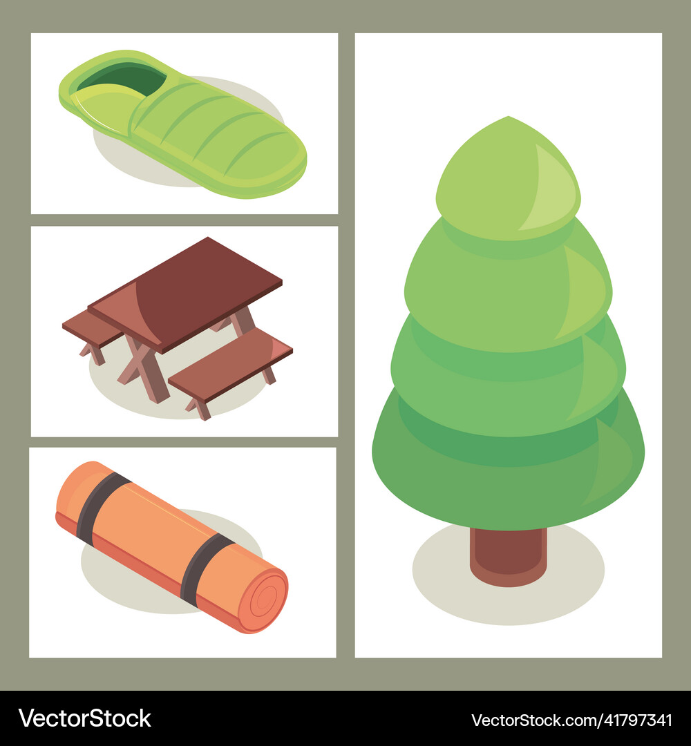 Camping flat icons Royalty Free Vector Image - VectorStock