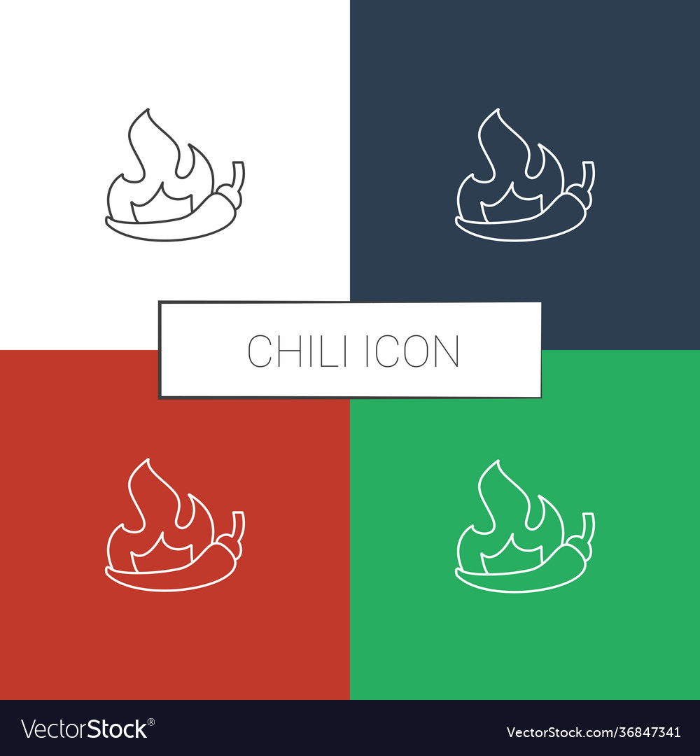 Chili icon white background