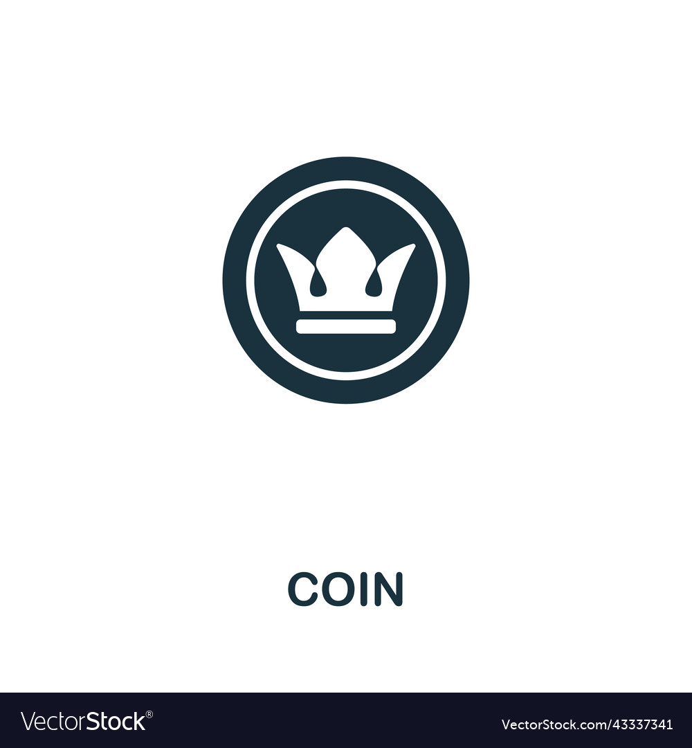 Coin icon monochrome simple line game element