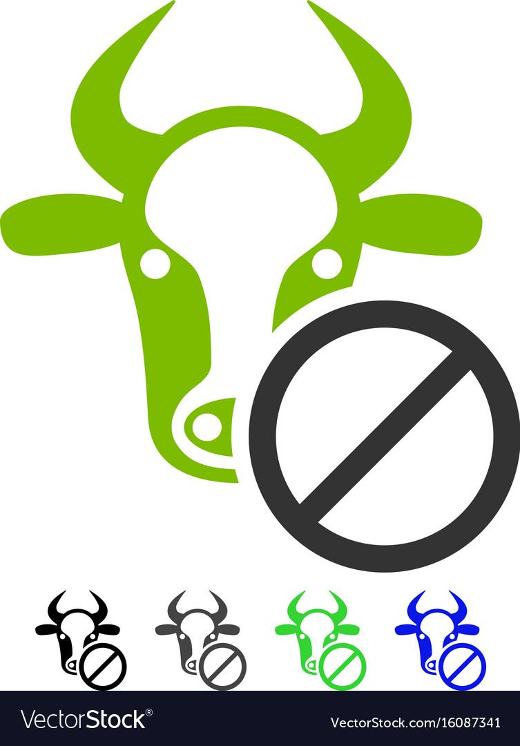 Cow forbidden flat icon