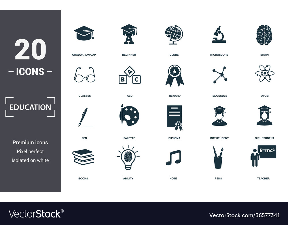 Education icons set collection includes simple vector image Education icons set collection includes simple
