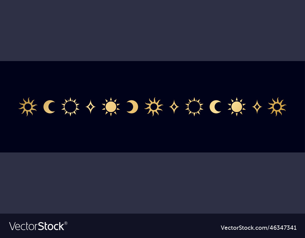 Gold celestial separator with sun stars moon