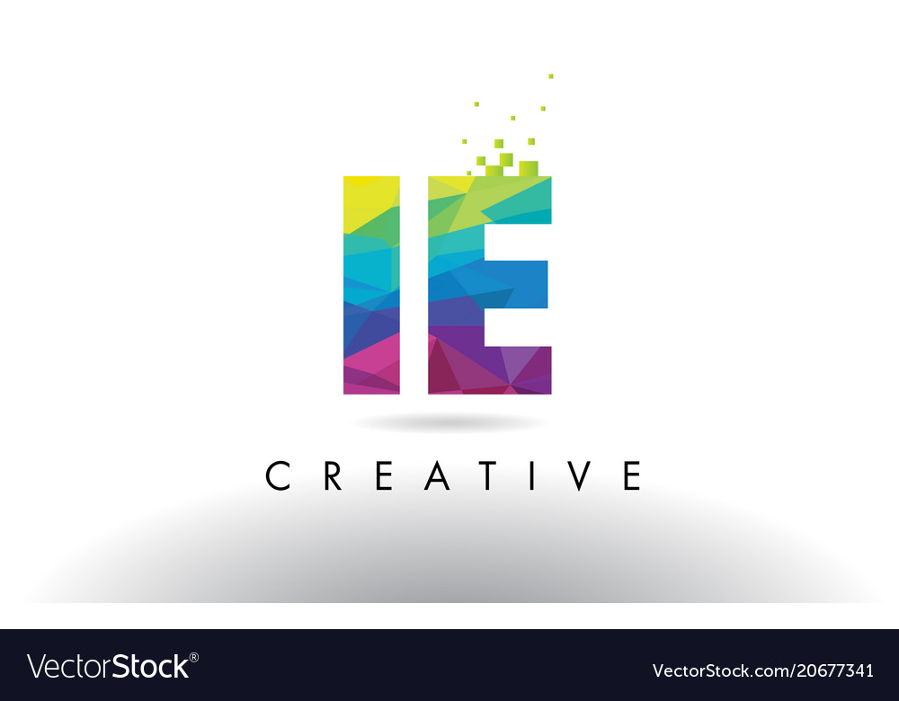 Ie i e colorful letter origami triangles design