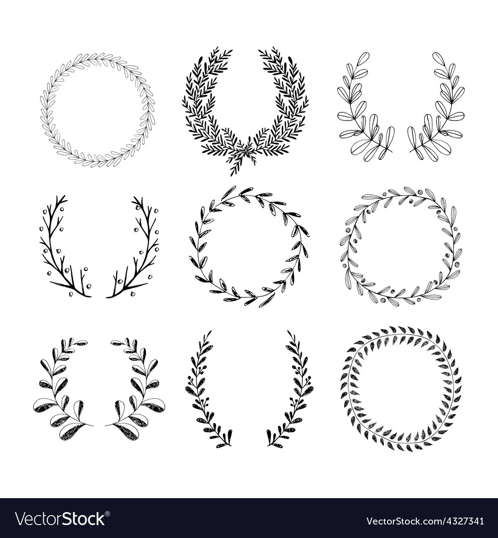 Laurels and wreaths collection Royalty Free Vector Image