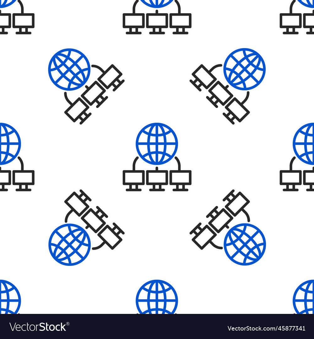 Line computer network icon isolated seamless Vector Image Line computer network icon isolated seamless