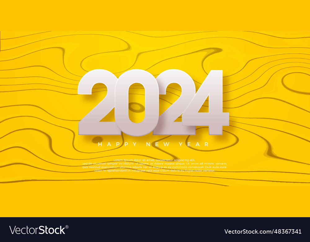 New year 2024 even with a white number in fresh