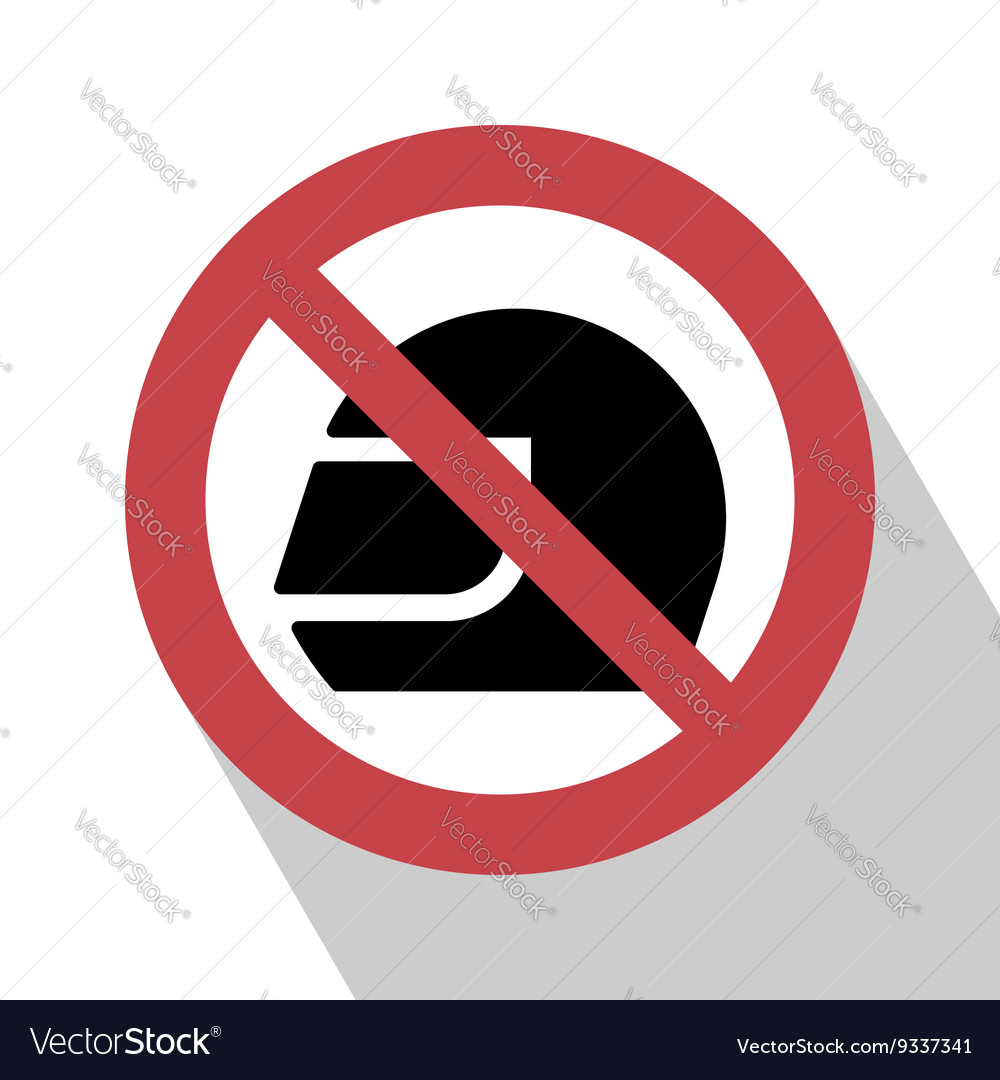 No Helmet Sign Royalty Free Vector Image - VectorStock