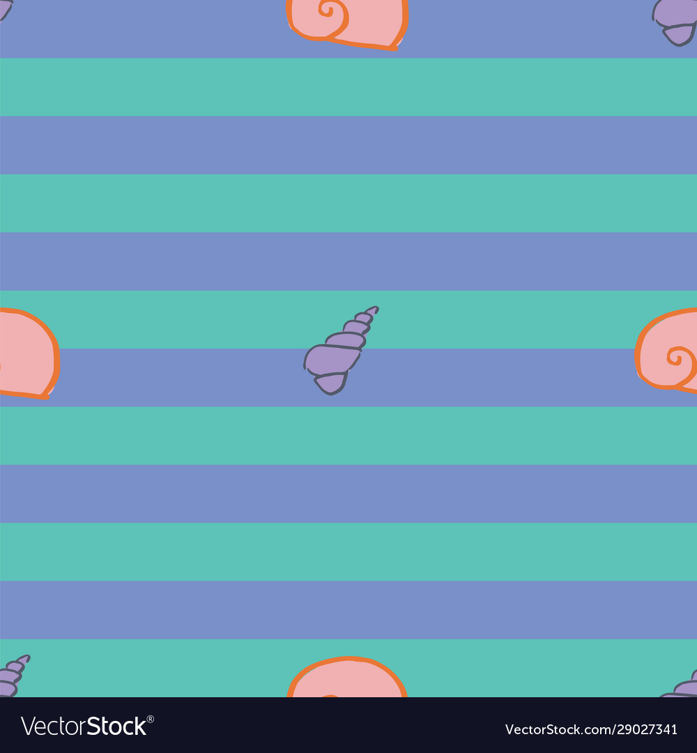 Sea shells seamless pattern design Vector Image Sea shells seamless pattern design