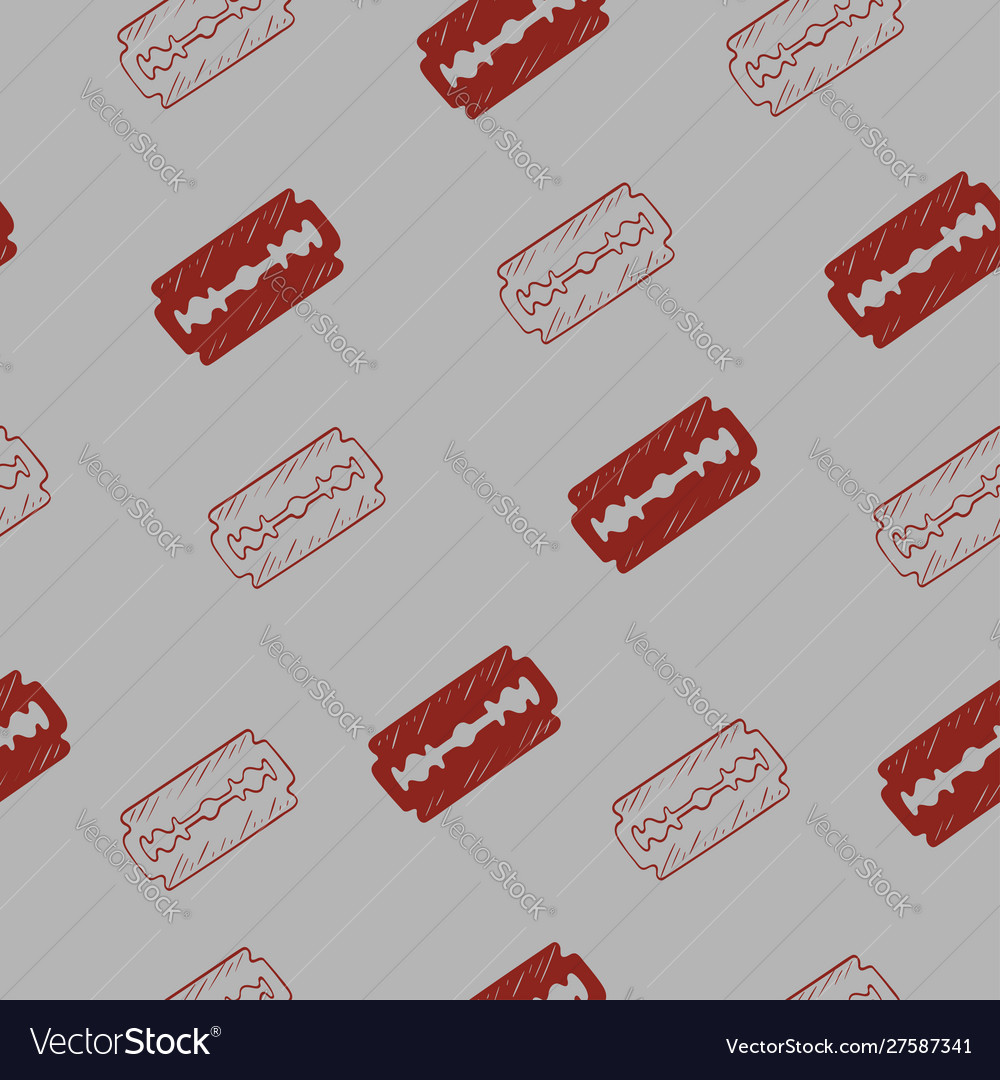 Seamless pattern with razor blades image vector image Seamless pattern with razor blades image