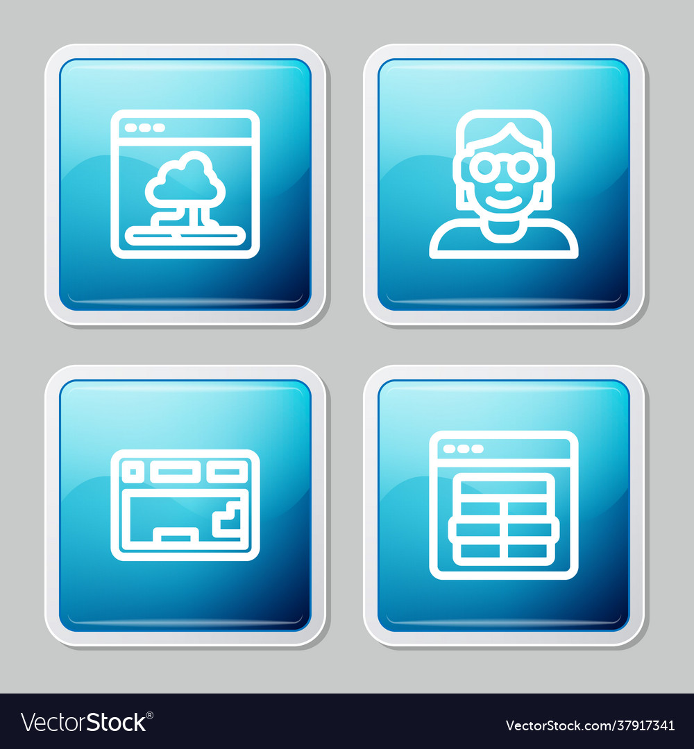 Set line cloud technology data transfer hacker Vector Image Set line cloud technology data transfer hacker