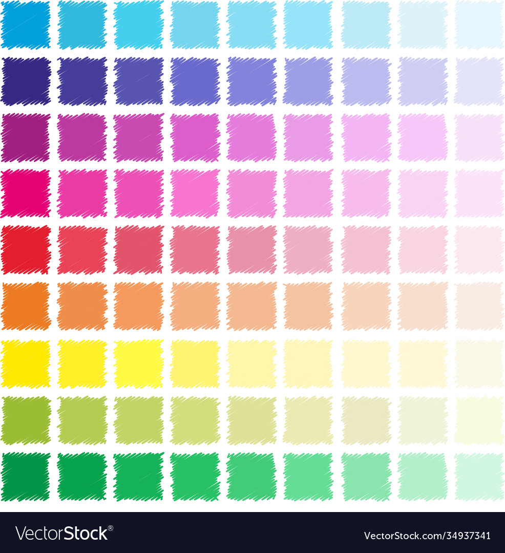 Set many multi-colored hatch palette color vector image Set many multi-colored hatch palette color