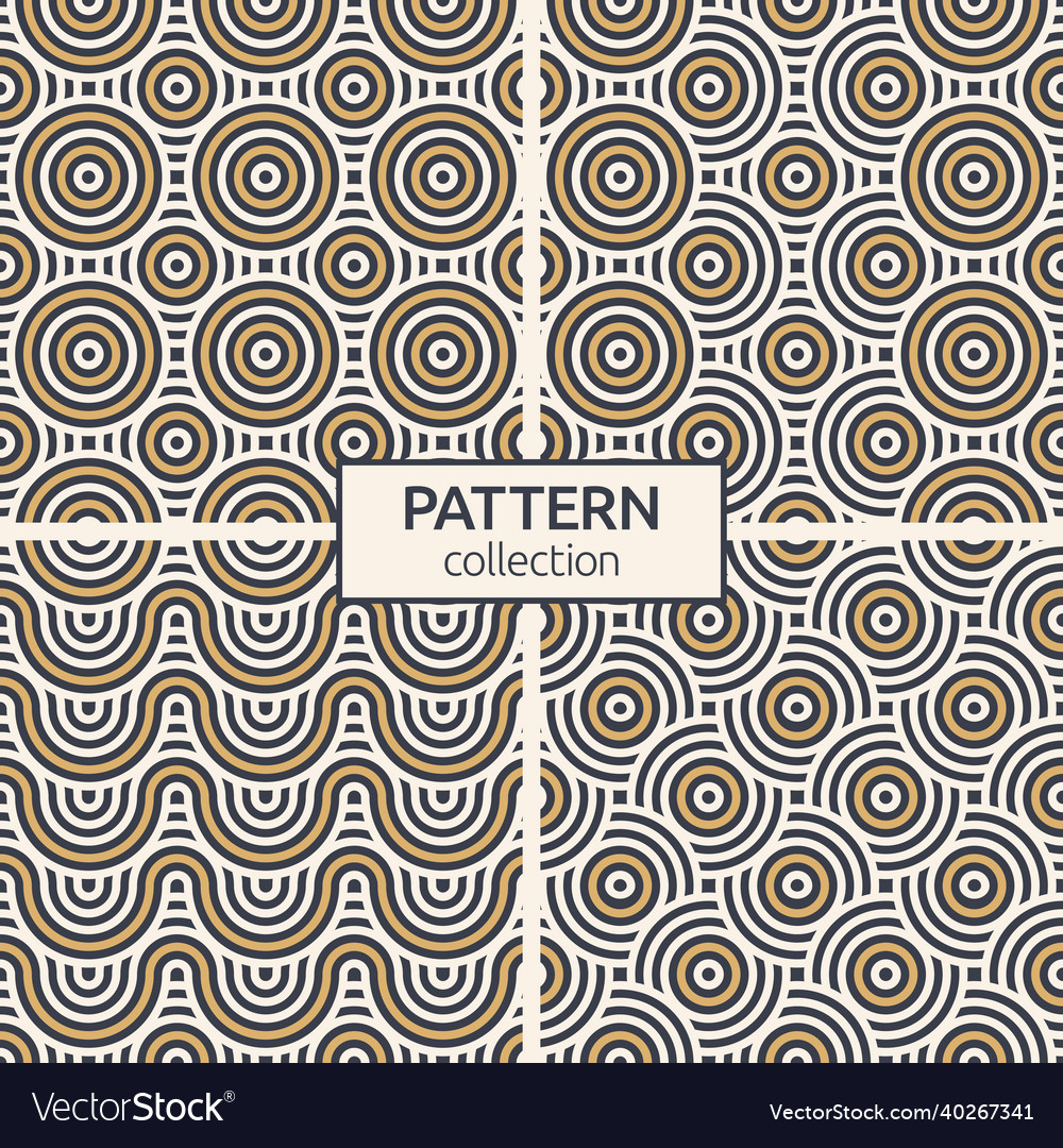 Set of four abstract seamless patterns