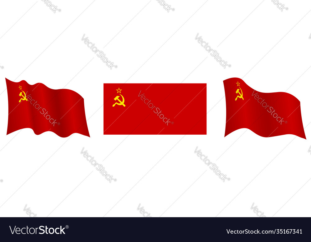 Soviet union flag ussr in static position Vector Image Soviet union flag ussr in static position