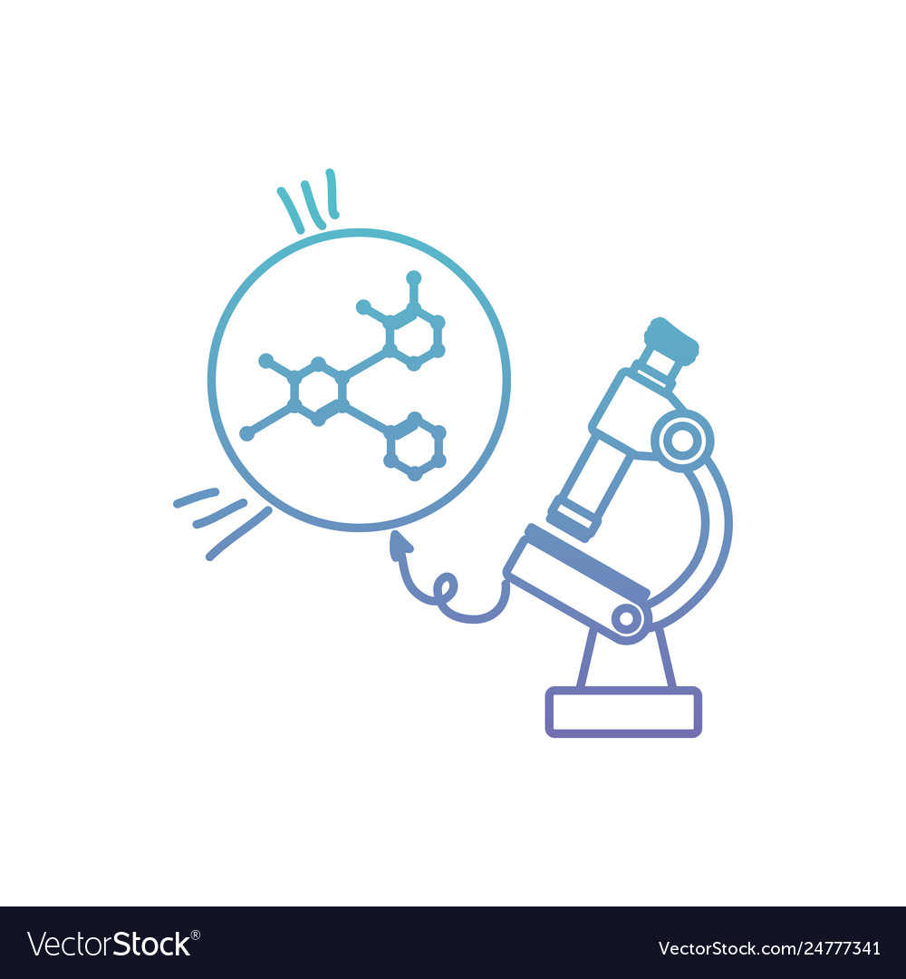 Structure molecular with microscope Vector Image Structure molecular with microscope